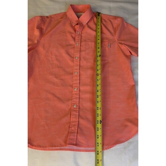 CHUBBIES Short Sleeve Button Down Shirt Men Small Salmon Performance Beach - Picture 10 of 11